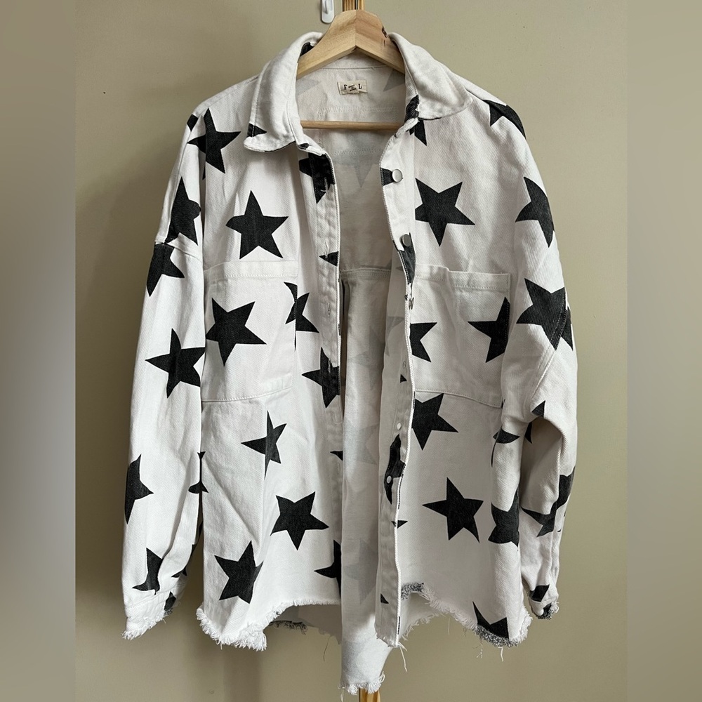 Pol Black Star Patterned Jacket - image 3